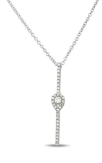 Roman and Jules Diamond Pave Pear Bar Necklace EN1047-1