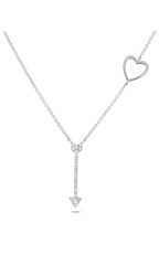 Roman and Jules Diamond Pave Heart & Arrow Necklace EN1043-1