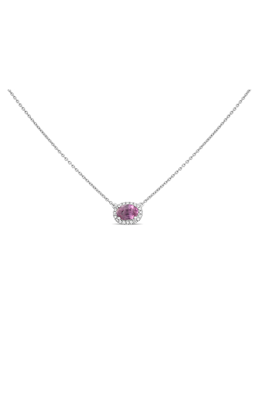 Roman and Jules White Gold Oblong Pink Sapphire Necklace UN1971-13