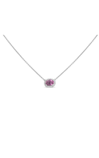 Roman and Jules White Gold Oblong Pink Sapphire Necklace UN1971-13