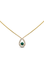 Roman and Jules Rose Gold Emerald & Diamond Necklace UN2061-7