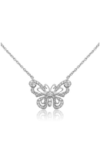 Roman and Jules WHite Gold Butterfly Necklace UN1997-1