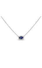 Roman and Jules White Gold Oblong Blue Sapphire Necklace UN1971-10