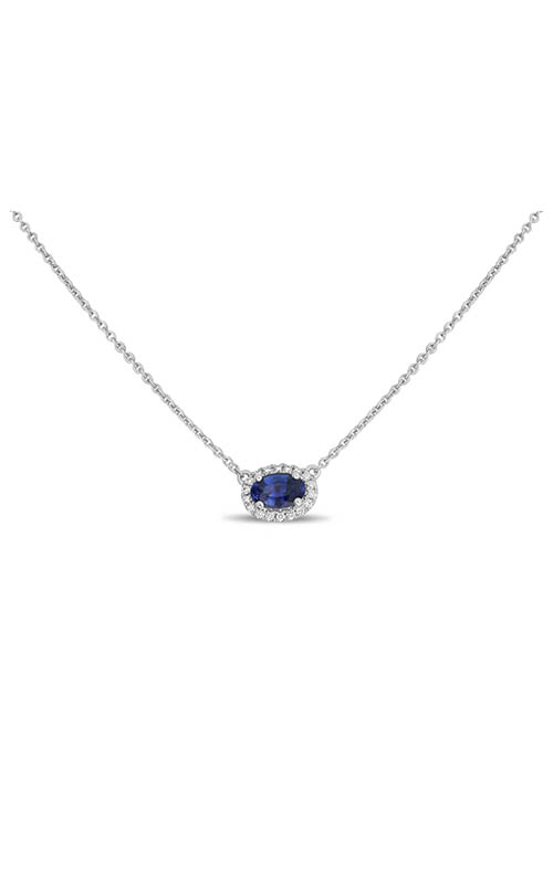 Roman and Jules White Gold Oblong Blue Sapphire Necklace UN1971-10