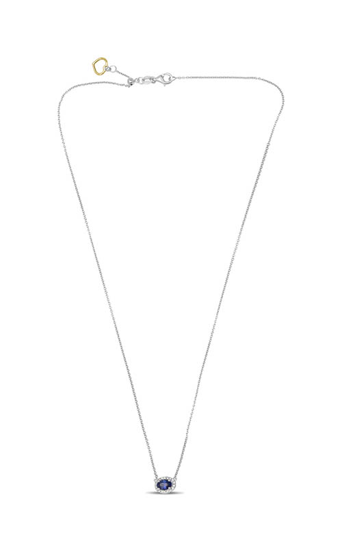 Roman and Jules White Gold Oblong Blue Sapphire Necklace UN1971-10