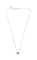 Roman and Jules White Gold Oblong Blue Sapphire Necklace UN1971-10