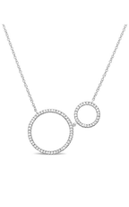 Roman and Jules Double Circle Diamond Pave Necklace EN1026-1