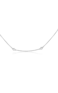 Roman and Jules Adjustable White Diamond Bezel Necklace UN1734-2