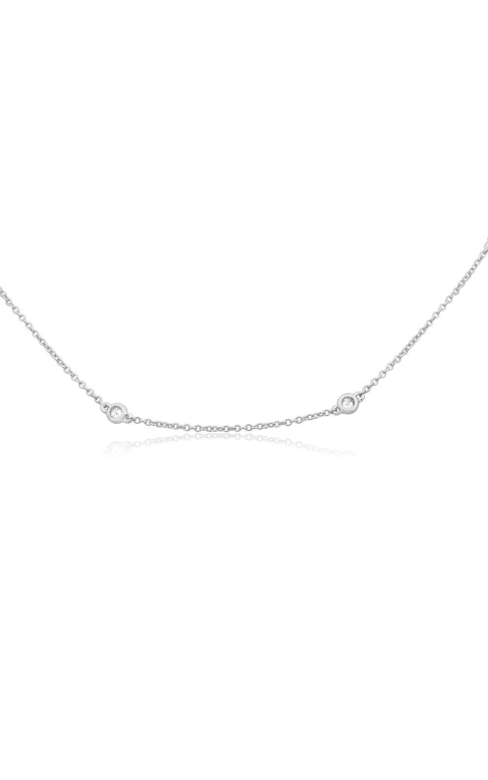 Roman and Jules Adjustable White Diamond Bezel Necklace UN1734-2