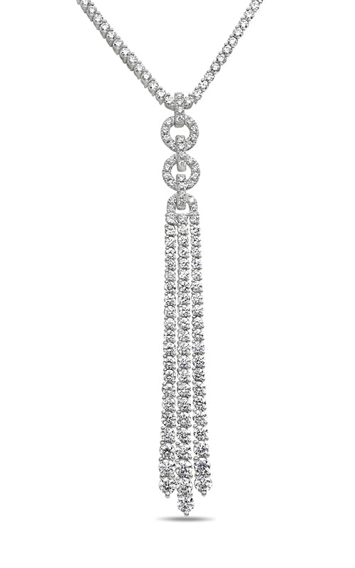 Roman and Jules White Diamond Triple Dangle Necklace GN2956-1