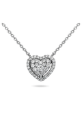 Roman And Jules Heart-Shaped Diamond Halo Pendant Necklace UN1887D-1