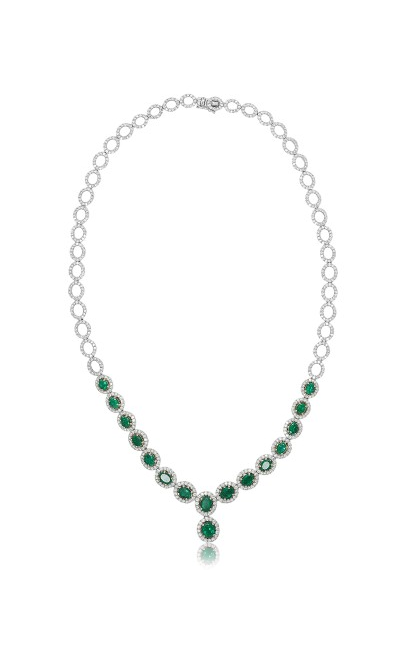 Roman and Jules Color Label Necklace GN2389WYEM-18K
