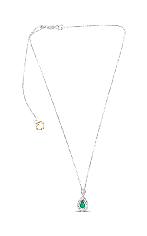 Roman and Jules Pear-shaped Emerald Halo Necklace UN2065-3