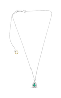 Roman and Jules Pear-shaped Emerald Halo Necklace UN2065-3