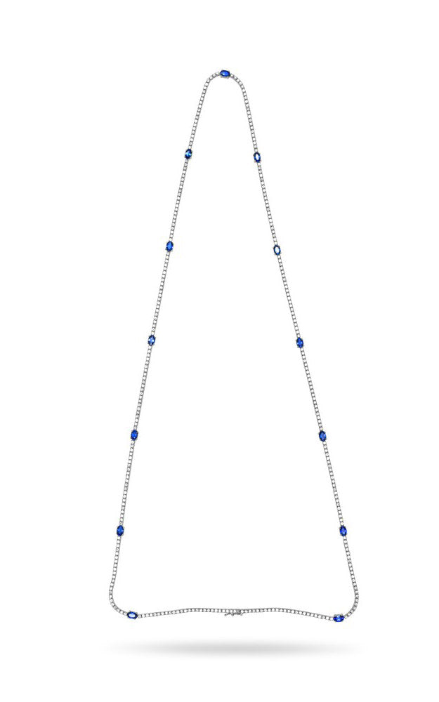 Roman and Jules Long Sapphire & Diamond Necklace UN2115-1