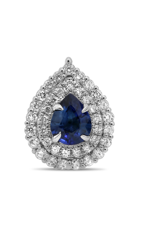 Roman and Jules Pear-shaped Blue Sapphire & Diamond Pendant MP754-1
