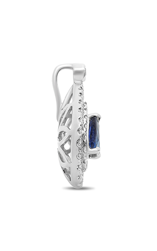 Roman and Jules Pear-shaped Blue Sapphire Split Halo Pendant KP3886-1