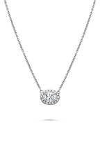 Roman And Jules Pave Diamond Halo Semi Mount Necklace