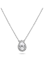 Roman And Jules Pave Diamond Halo Semi Mount Necklace