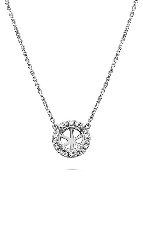 Roman And Jules Pave Diamond Halo Semi Mount Necklace MN807C-2
