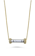 Roman And Jules Yellow Gold And Diamond Glass Tube Necklace MN801C-2
