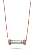 Roman And Jules Rose Gold And Diamond Glass Tube Neckalce MN801C-3
