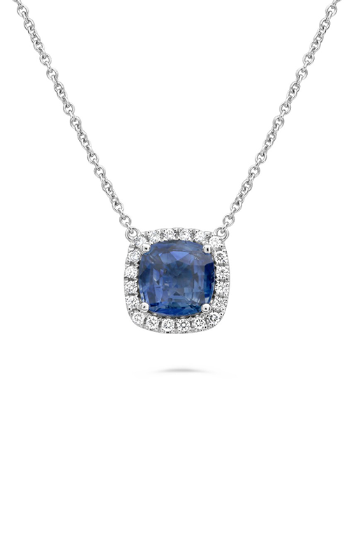 Roman And jules Cushion Cut Sapphire Necklace MN807E-1