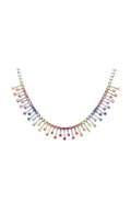 Roman And Jules White Gold Rainbow Sapphire Necklace GN2634-1