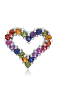 Roman And Jules White Gold Heart Pendant with Multicolored Sapphires GP2619-1
