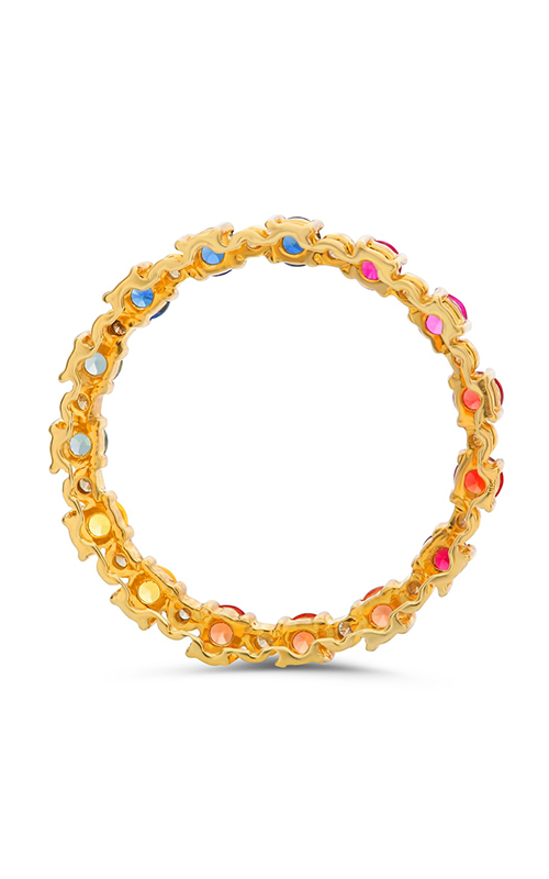 Roman And Jules Yellow Gold Rainbow Sapphire Open Cirlce Pendant GP2620-1