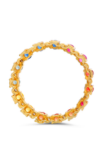 Roman And Jules Yellow Gold Rainbow Sapphire Open Cirlce Pendant GP2620-1
