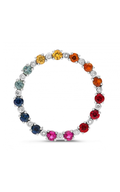 Roman And Jules White Gold Rainbow Sapphire Open Cirlce Pendant GP2620-2