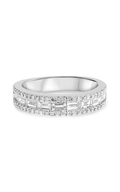 Roman And Jules White Gold Horizontal Baguette Diamond Ring DR1031-1