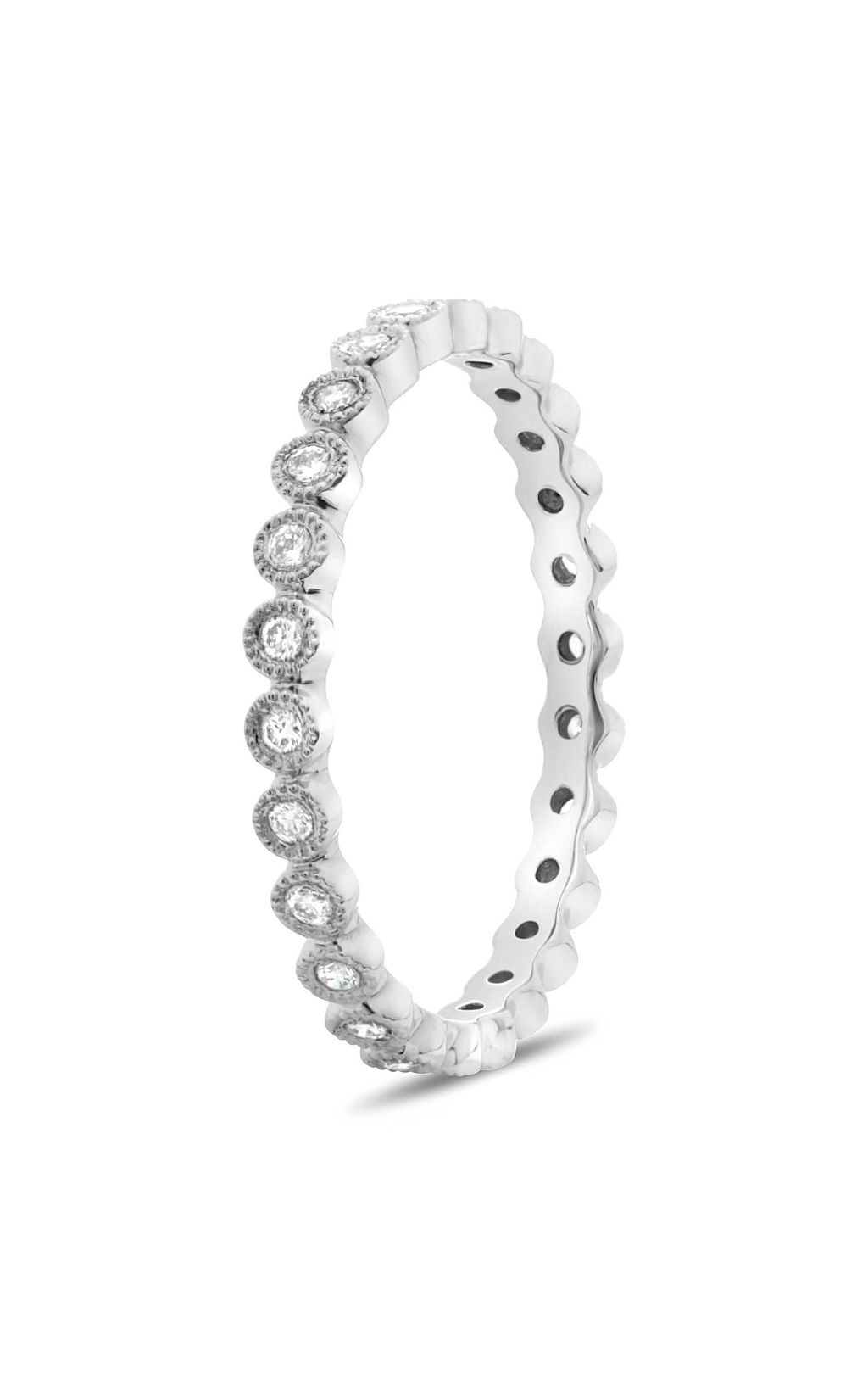 Roman and Jules White Diamond Milgrain Eternity Band UR1963-18