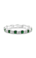 Roman and Jules White Gold Tsavorite & Diamond Eternity Band NR988-11