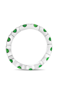 Roman and Jules White Gold Tsavorite & Diamond Eternity Band NR988-11