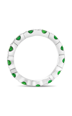 Roman and Jules White Gold Tsavorite & Diamond Eternity Band NR988-11
