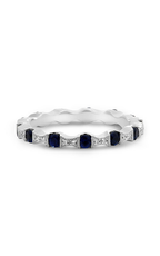 Roman and Jules White Gold Sapphire & Diamond Eternity Band NR988-10
