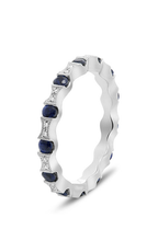 Roman and Jules White Gold Sapphire & Diamond Eternity Band NR988-10