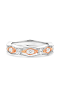 Roman and Jules White & Rose Gold Milgrain Diamond Band NR1072-1