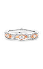Roman and Jules White & Rose Gold Milgrain Diamond Band NR1072-1