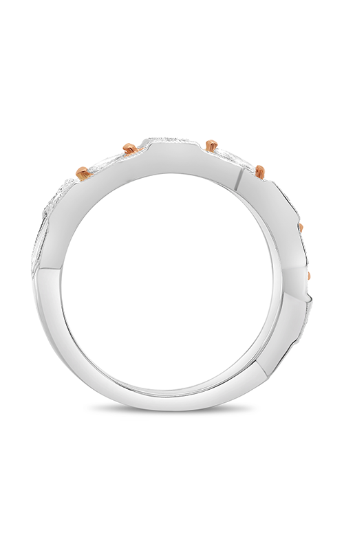 Roman and Jules White & Rose Gold Milgrain Diamond Band NR1072-1