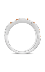 Roman and Jules White & Rose Gold Milgrain Diamond Band NR1072-1
