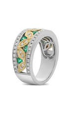 Roman and Jules Emerald & Diamond Milgrain Band KR2286WYEM-2