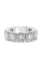 Roman and Jules White Gold Princess Cut Halo Band NR1076-1