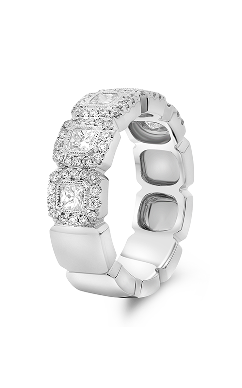 Roman and Jules White Gold Princess Cut Halo Band NR1076-1