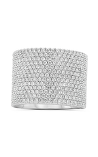 Roman and Jules White Gold Wide Diamond Pave Band KR5945-1