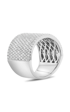 Roman and Jules White Gold Wide Diamond Pave Band KR5945-1