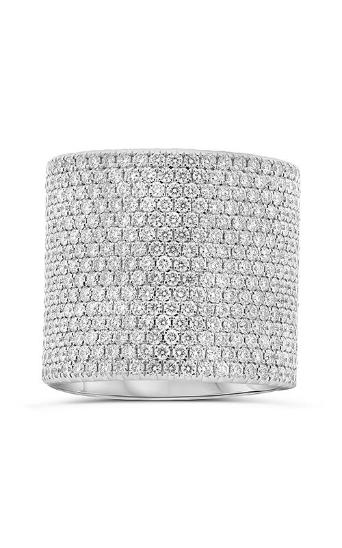 Roman and Jules White Gold Extra Wide Diamond Pave Band KR5946-1