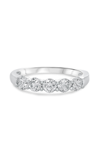 18K White Gold Five Stone Diamond Band